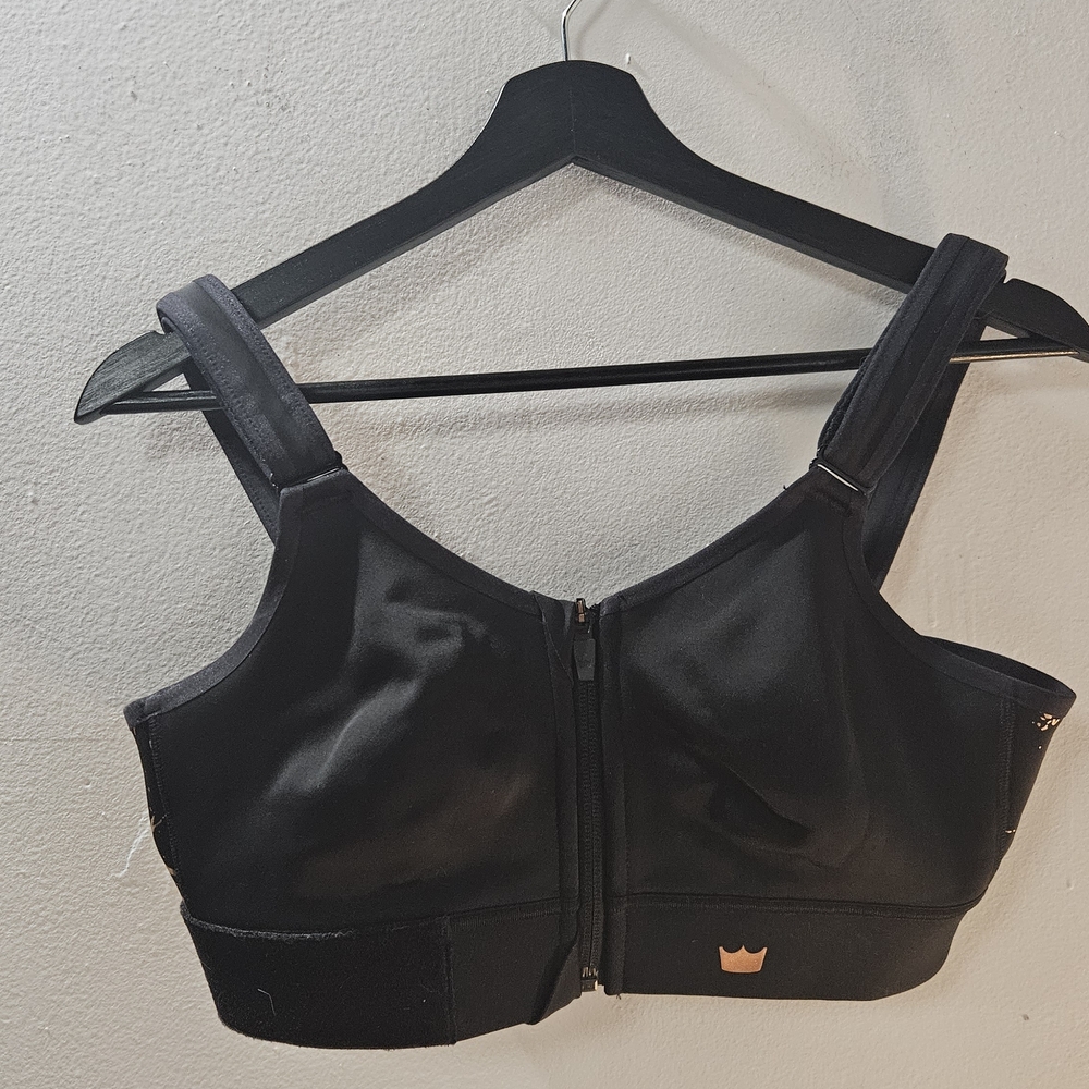 SHEFIT Black Front-Zip High Support Sports Bra